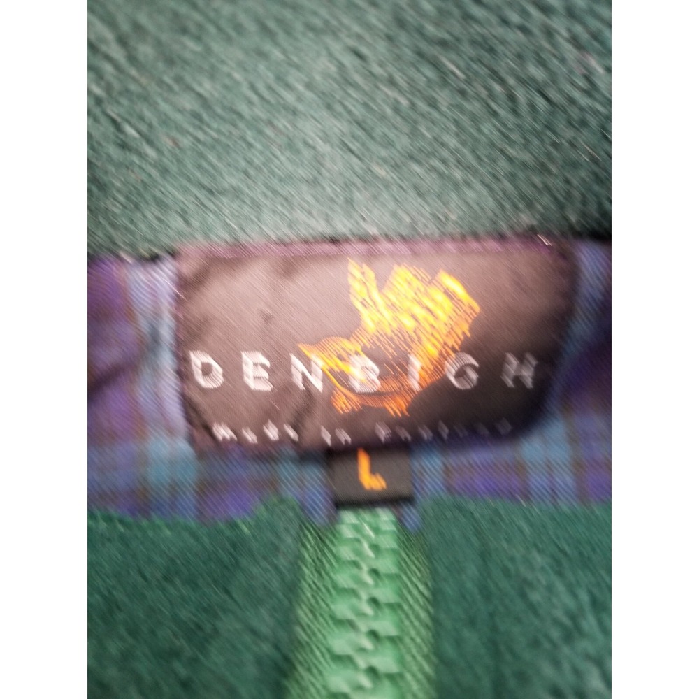 Denbigh Fleece 1/4 Zip Jacket Mens Large Green Vintage Made in England - Picture 5 of 9